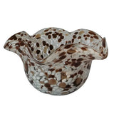 Curate confetti glass flare bowl brown and white - British product
