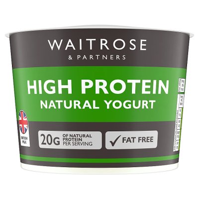 Waitrose high protein natural yogurt 450g, imported from the UK