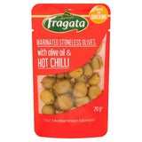 Fragata marinated stoneless olives with chilli 70g (British brand)