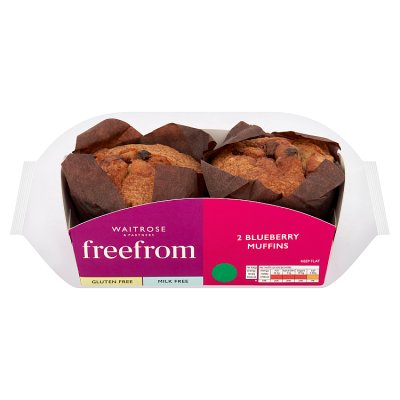 Waitrose Free From blueberry muffins with blueberry preserve, UK version