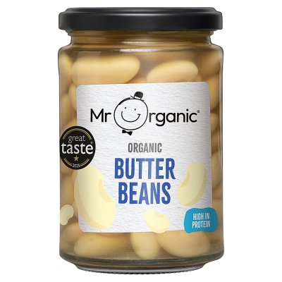 Mr Organic cooked butter beans 350g (British brand)