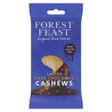 Forest Feast salted dark chocolate cashews 40g, imported from the UK