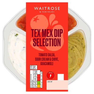 Waitrose Tex Mex Dip Selection 240g, imported from the UK