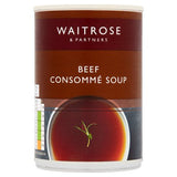 Waitrose beef consommé soup 400g can (British brand)