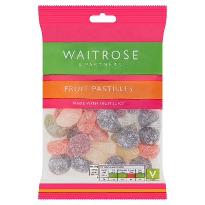 Waitrose fruit pastilles 200g, imported from the UK