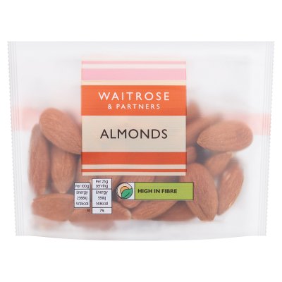 Waitrose whole almonds 50g, imported from the UK