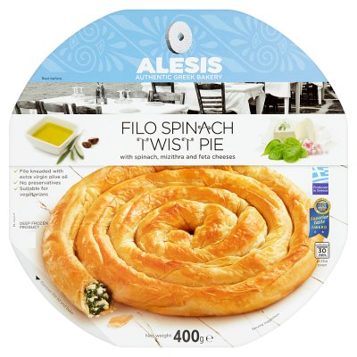 Alesis frozen Filo Spinach Twist Pie 400g (British brand)