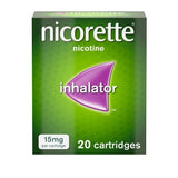 Nicorette inhalator 15mg nicotine cartridges 20 pack (British brand)