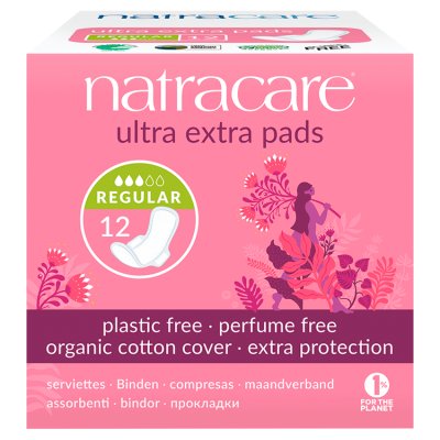 Natracare Ultra Extra Normal sanitary pads 12s - British product