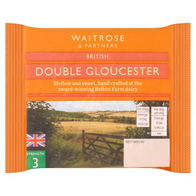 Waitrose Double Gloucester cheese strength 3 250g, UK version