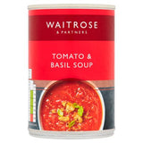 Waitrose tomato & basil soup in a 400g can, UK version