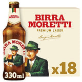 Birra Moretti premium lager beer 18x330ml, UK version
