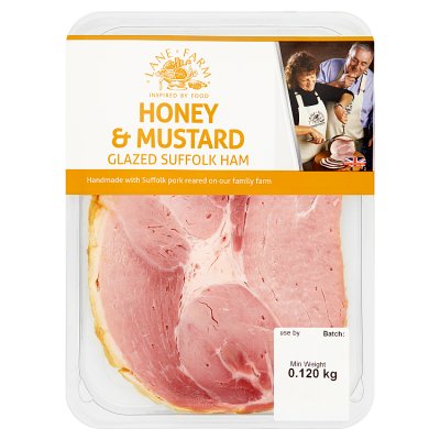 Lane Farm Honey Mustard Glazed Suffolk Ham 120g, imported from the UK
