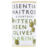 Waitrose pitted green olives in brine 350g, imported from the UK