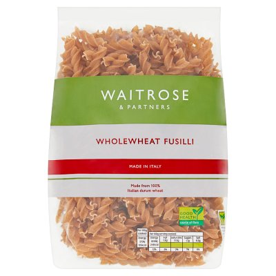 Waitrose wholewheat fusilli pasta 500g - British product