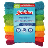 Spontex microfibre cleaning cloths 8s - British product