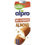Alpro long life no sugars almond drink 1L, imported from the UK