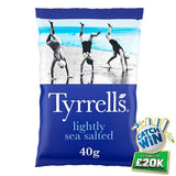 Tyrrell's lightly sea salted hand-cooked crisps 40g, imported from the UK