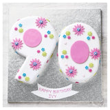 90th Birthday Flowers Cake with sugar paste flowers, UK version