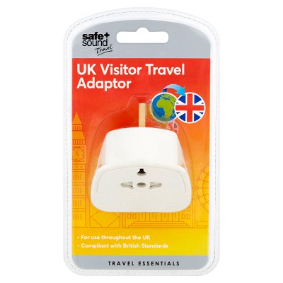 Safe+Sound UK visitor travel adaptor for British sockets, UK version