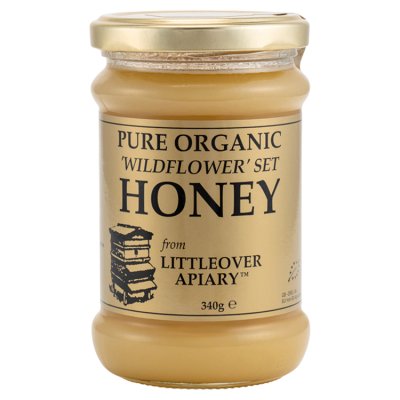 Littleover organic wildflower set honey 340g, imported from the UK
