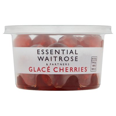 Waitrose Essential glacé cherries 200g, UK version