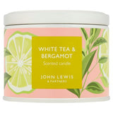John Lewis white tea and bergamot scented candle tin (British brand)