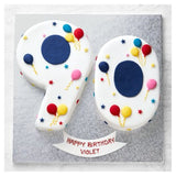 90th Birthday Balloon and Stars Cake with raspberry jam filling (British brand)