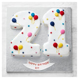 21st Birthday Balloon and Stars Cake, imported from the UK