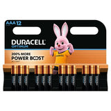 Duracell Optimum AAA alkaline batteries 12 pack, UK version