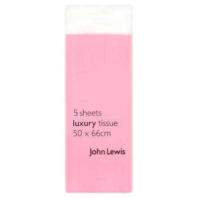 John Lewis pink tissue paper 50cm x 66cm (British brand)