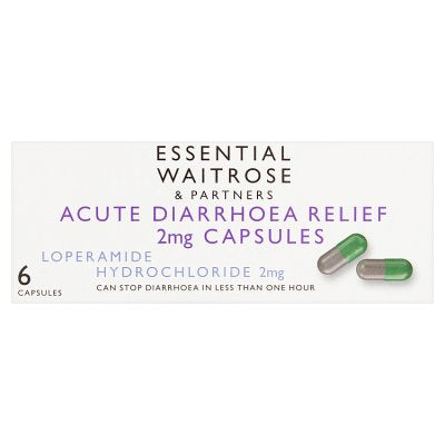 Essential diarrhoea capsules with loperamide 2mg, 6s (British brand)