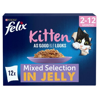 FELIX kitten wet cat food mixed in jelly 12x85g (British brand)
