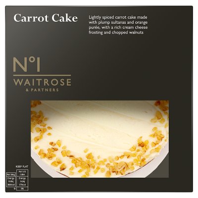 Waitrose No.1 carrot cake with walnuts and cream cheese frosting (British brand)
