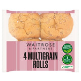 Waitrose multigrain rolls 4 pack, soft bread rolls (British brand)