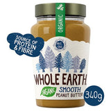 Whole Earth organic smooth peanut butter 340g, imported from the UK