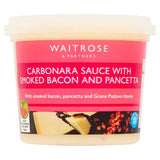 Waitrose carbonara sauce with smoked bacon, pancetta 350g, imported from the UK