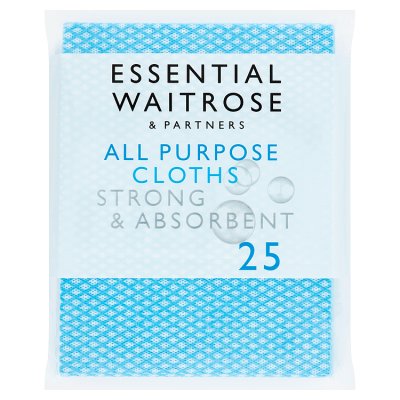 Essential all purpose cleaning cloths 25 pack, imported from the UK
