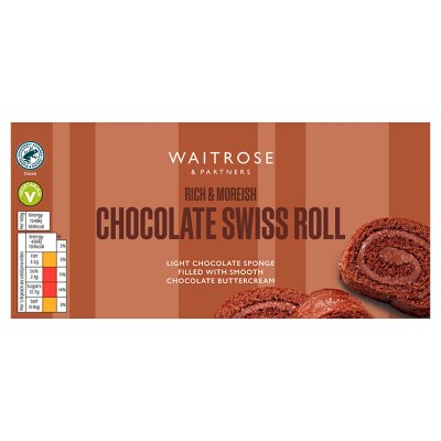 Waitrose chocolate Swiss roll dessert, imported from the UK