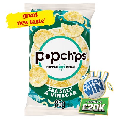 Popchips salt and vinegar crisps 85g - British product