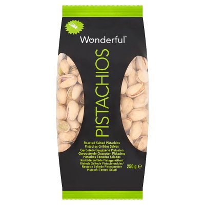 Wonderful Pistachios roasted salted nuts 250g, imported from the UK