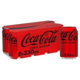 Coca-Cola Zero Sugar cola 8x330ml cans (British brand)