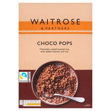 Waitrose Choco Pops chocolate rice cereal 375g, imported from the UK