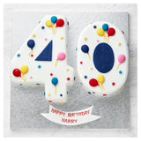 40th Birthday Balloon and Stars Cake - British product