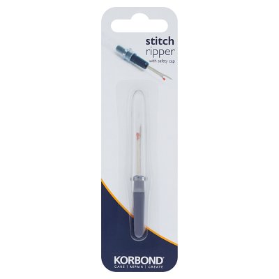 Korbond stitch ripper with safety cap, imported from the UK