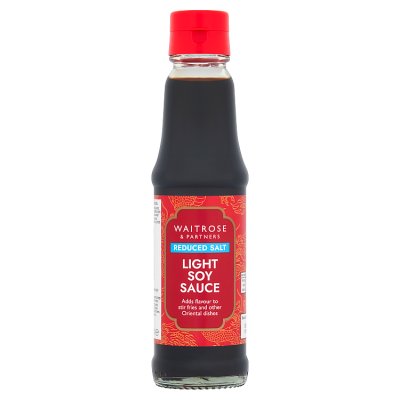 Waitrose reduced salt light soy sauce 150ml - British product