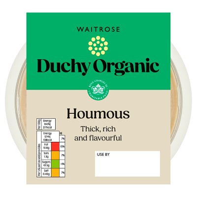 Duchy Organic houmous 300g chilled dip - British product