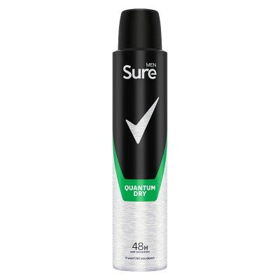 Sure Men Quantum Dry deodorant spray 200ml, imported from the UK