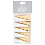 Talking Tables party poppers gold silver 10 pack, UK version