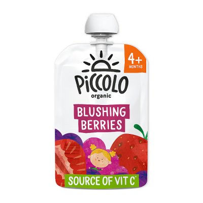 Piccolo Blushing Berries organic baby food pouch 100g - British product